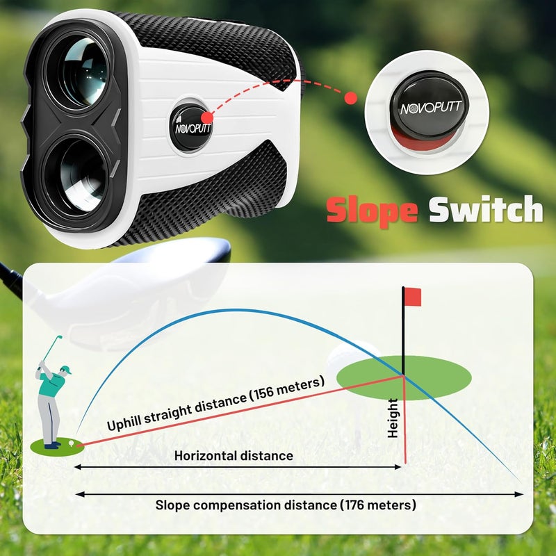 NOVOPUTT Golf Range Finder with Slope -1200 Yards Laser Rangefinder for Golf & Hunting,7X Magnification,Flag Locking Vibration,USB-C Rechargeable & Magnet Stripe,Best Golf Accessories Gift with Hard Shell Case - Image 2